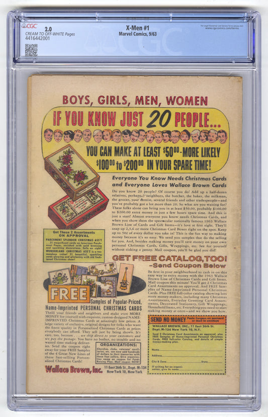 CGC 2.0 The X-Men #1 (Marvel Comics September 1963)